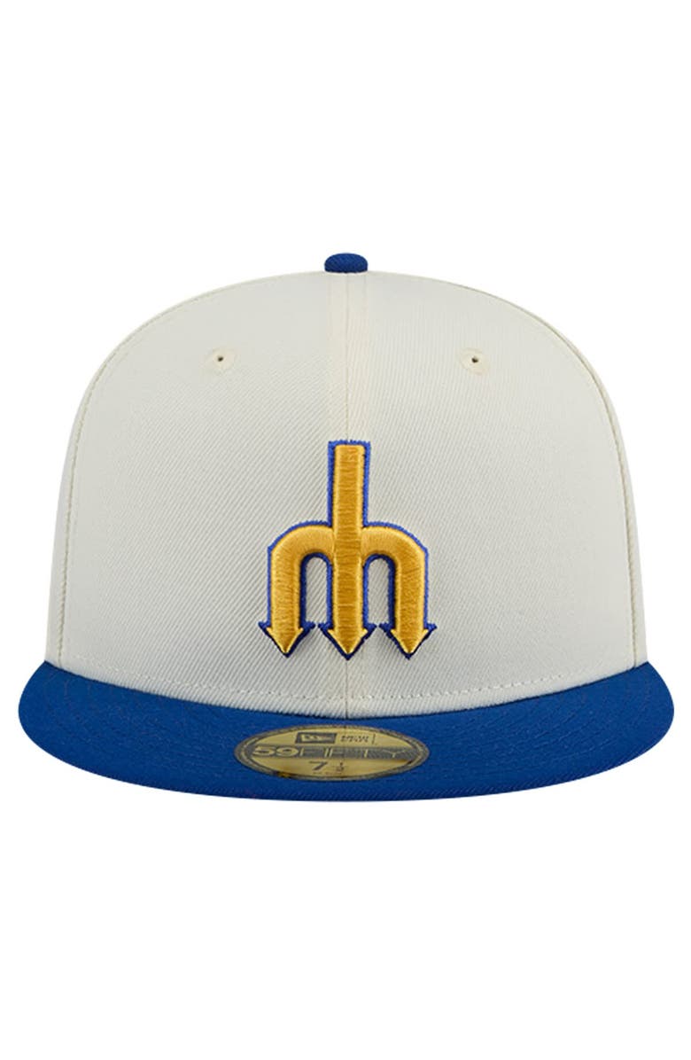New Era Men's New Era Cream Seattle Mariners Cooperstown Collection Chrome 59FIFTY Fitted Hat, Alternate, color,