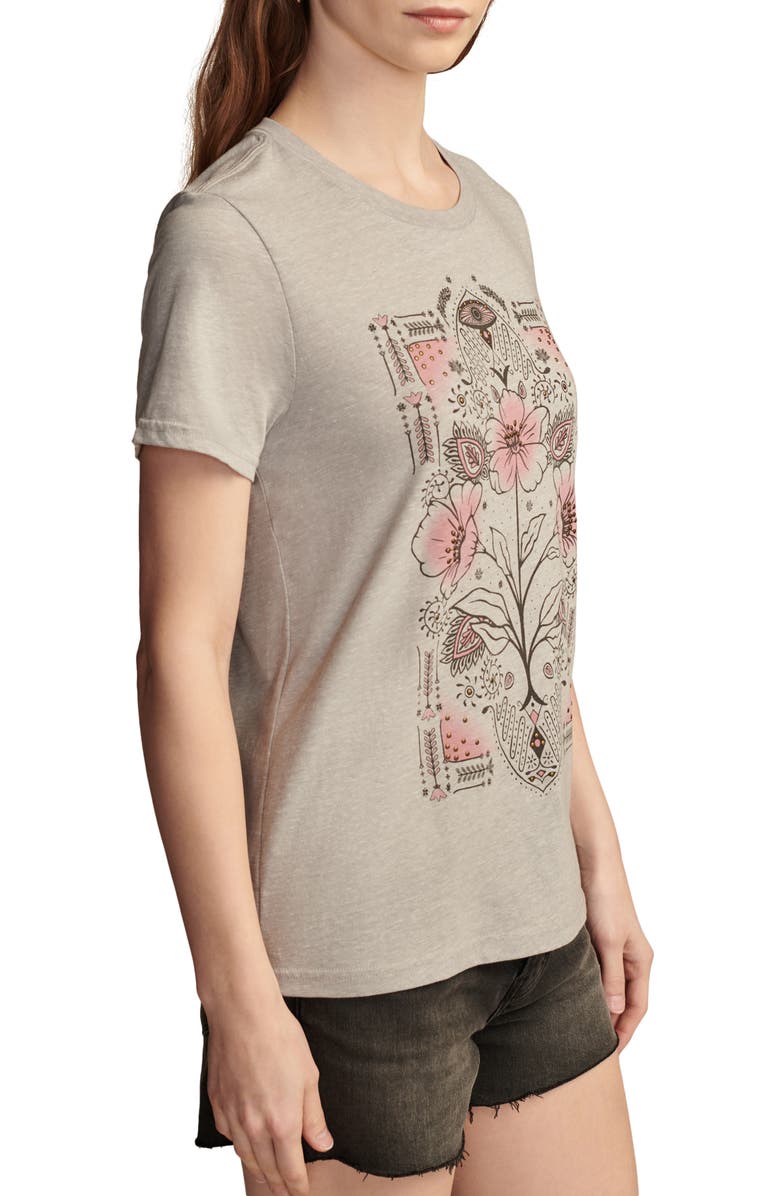 Lucky Brand Floral Embellished Graphic T-Shirt, Alternate, color, 