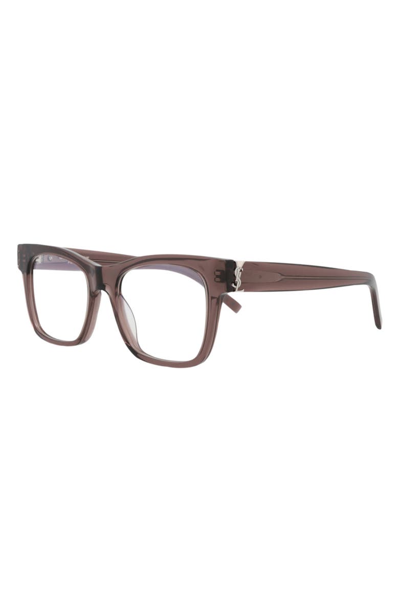 Saint Laurent 52mm Square Optical Frames, Alternate, color,