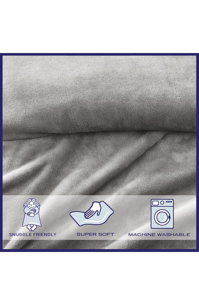 POPPY AND FRITZ Plush Fleece Throw Blanket, Alternate, color, Grey