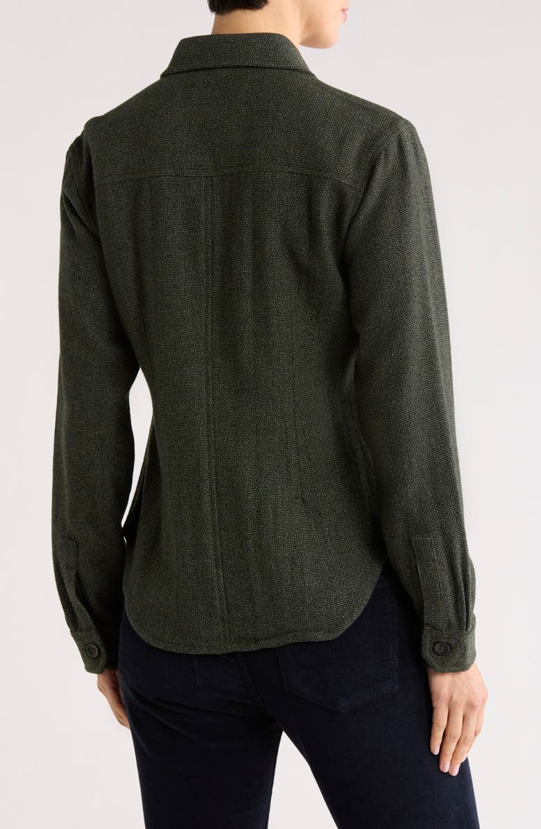DL1961 Ines Wool Blend Button-Up Shirt, Alternate, color, Evergreen