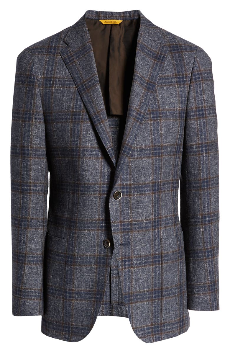 Hickey Freeman Classic Fit Plaid Wool Blend Sport Coat, Alternate, color,