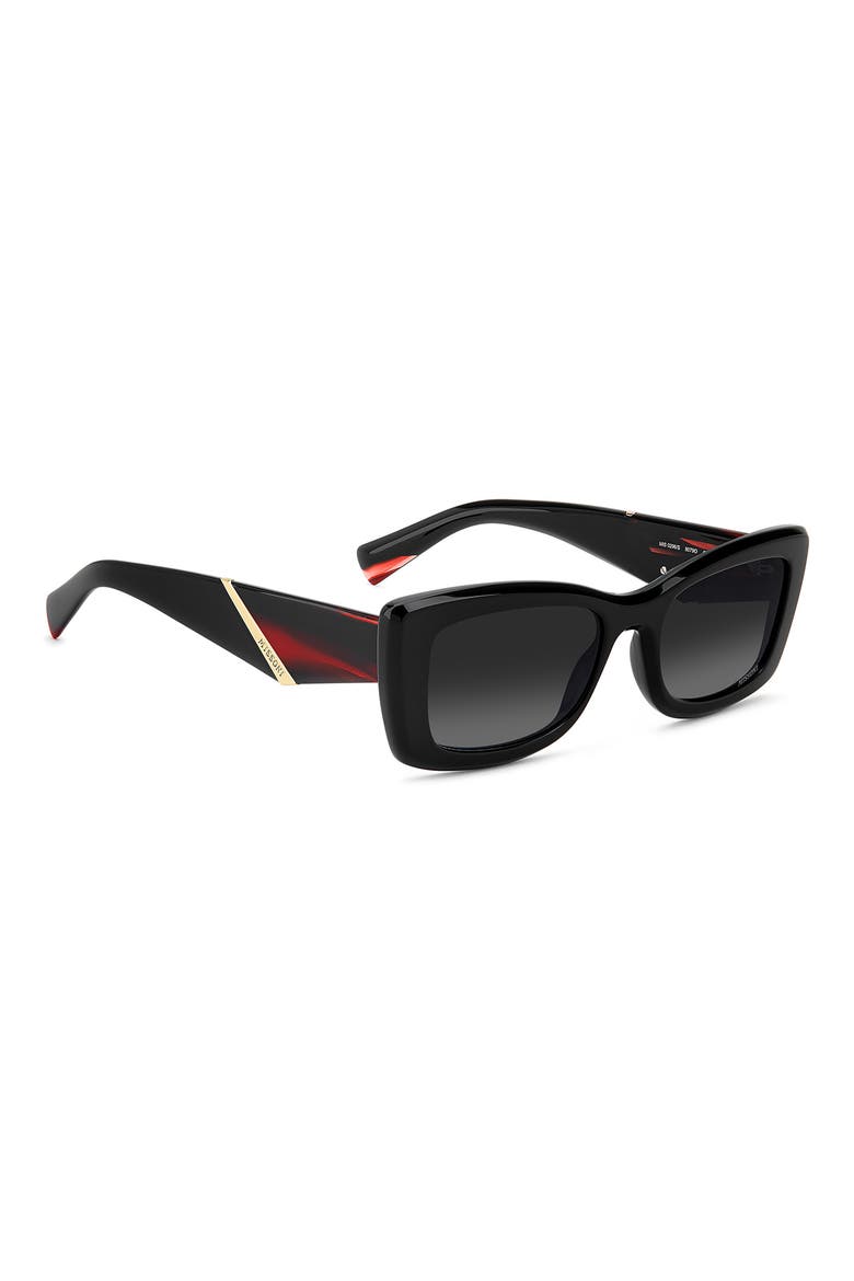 53mm Gradient Rectangular Sunglasses, Alternate, color, BLACK/ DARK GREY SF