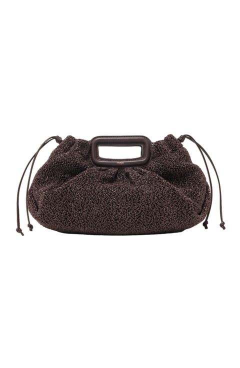 Mipli bouclé effect clutch bag