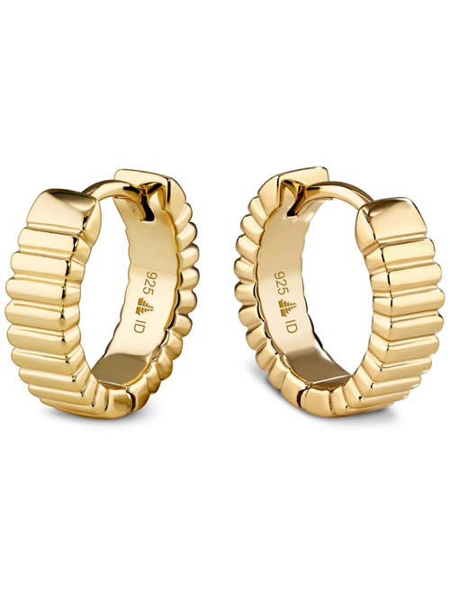 Devata Ribbed Hoop Earrings In Gold
