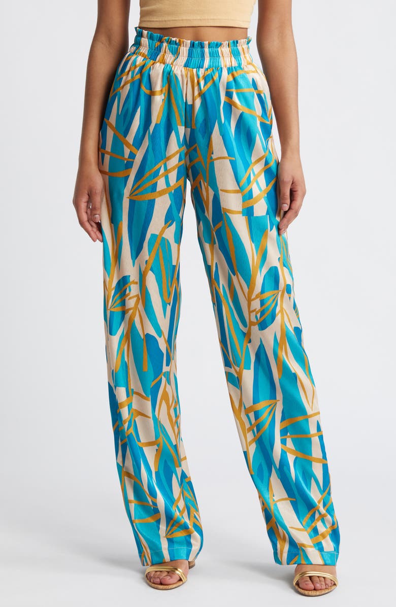 DIARRABLU Leer Blossom Print Palazzo Pants, Main, color, 