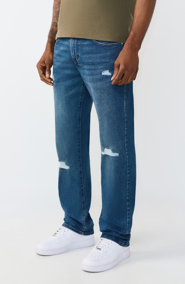 True Religion Ricky Signature Straight Jeans, Alternate, color, Medium Blue Comet