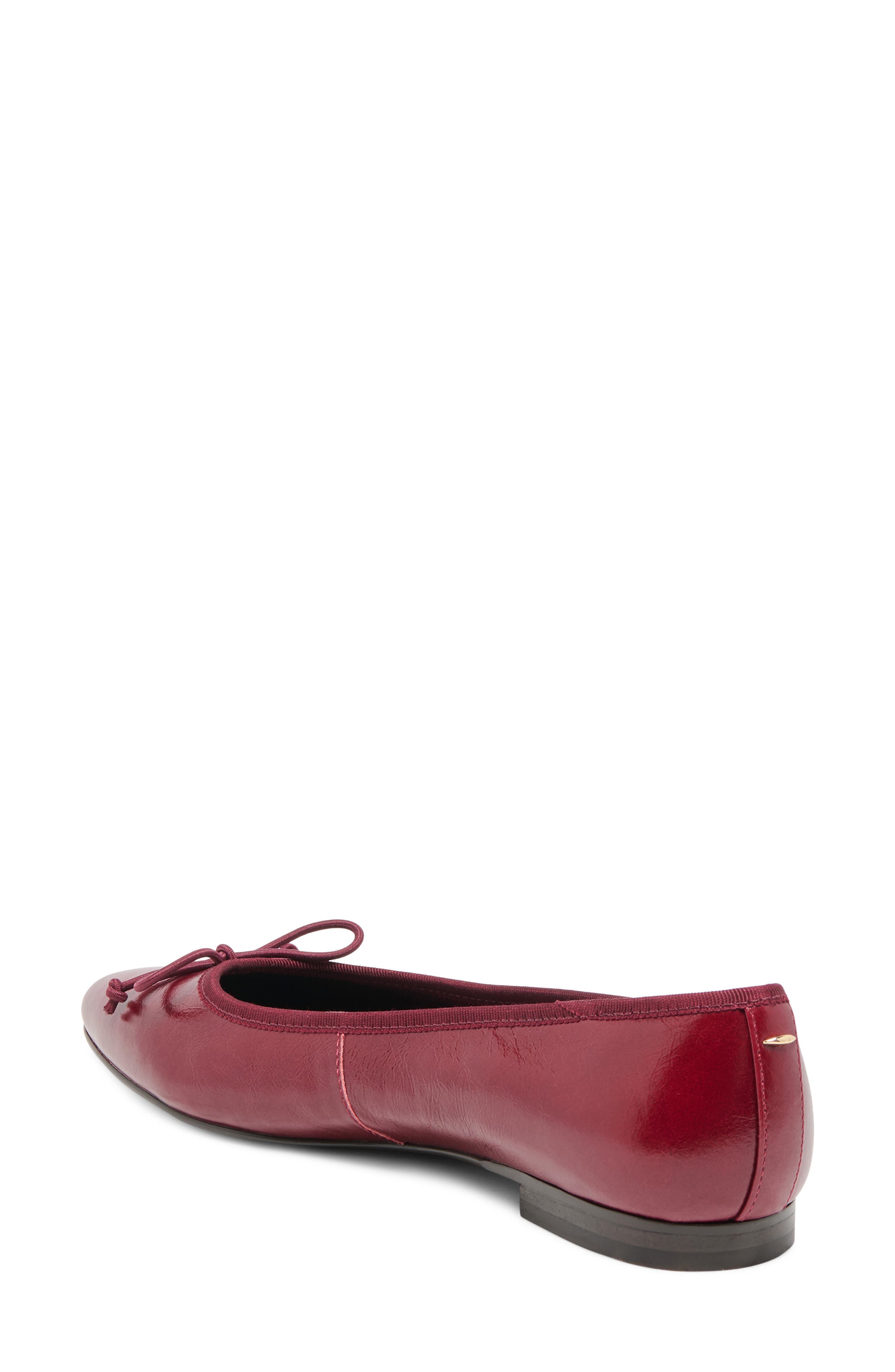 Celio Pointed Toe Flat, Alternate, color, GARNET LEATHER