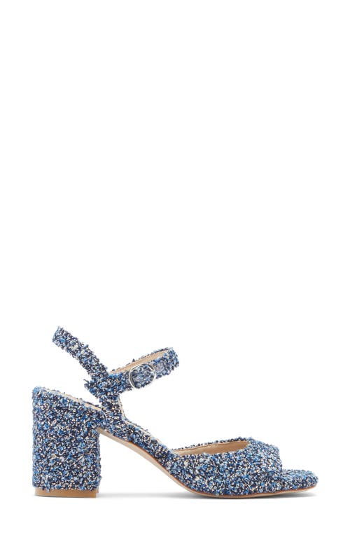 Stuart Weitzman Tia 75 Block Heel Sandal In Denim/gold
