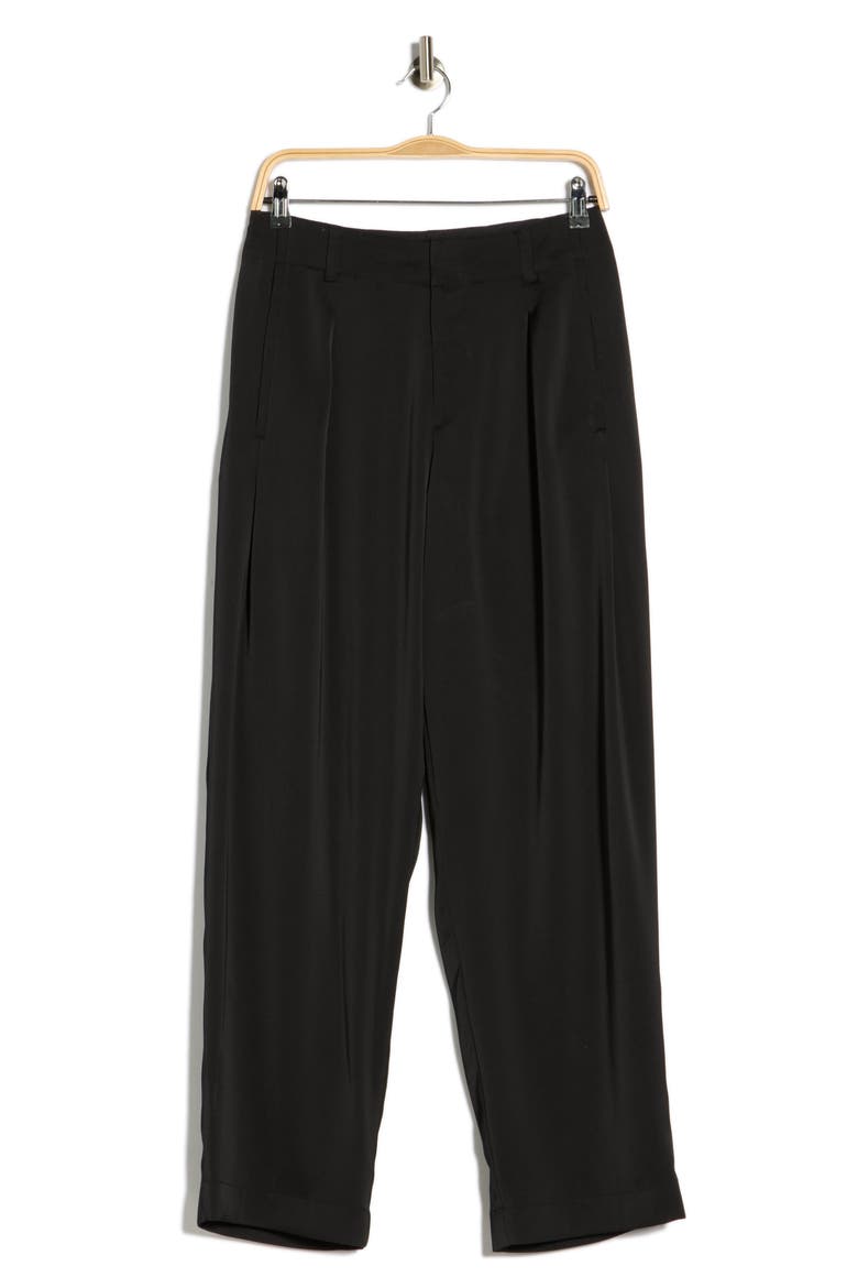 Douglas Ankle Satin Pants, Alternate, color, BLACK