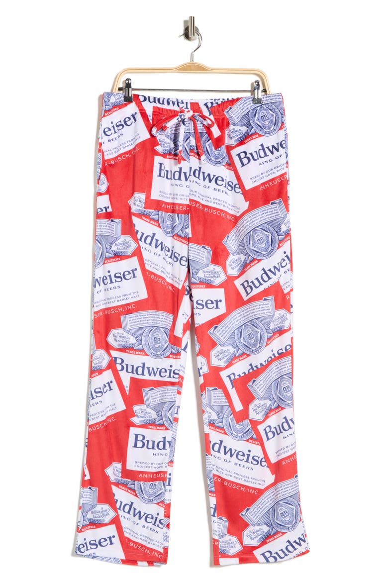 Budweiser Pajama Pants, Alternate, color, RED