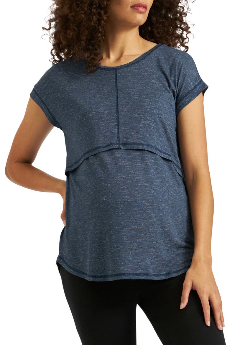 Dreamy Nursing Tee, Main, color, DENIM