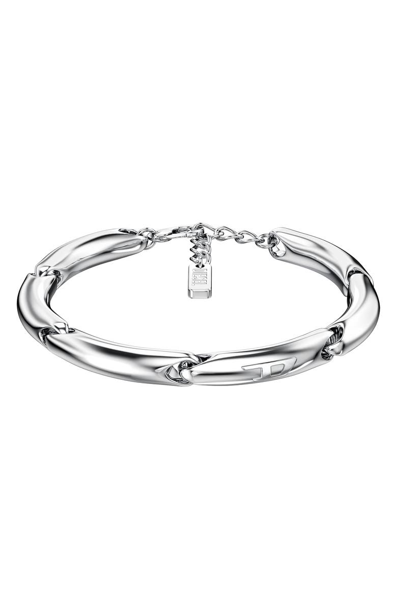DIESEL<sup>®</sup> Elongated Link Chain Bracelet, Main, color, Silver