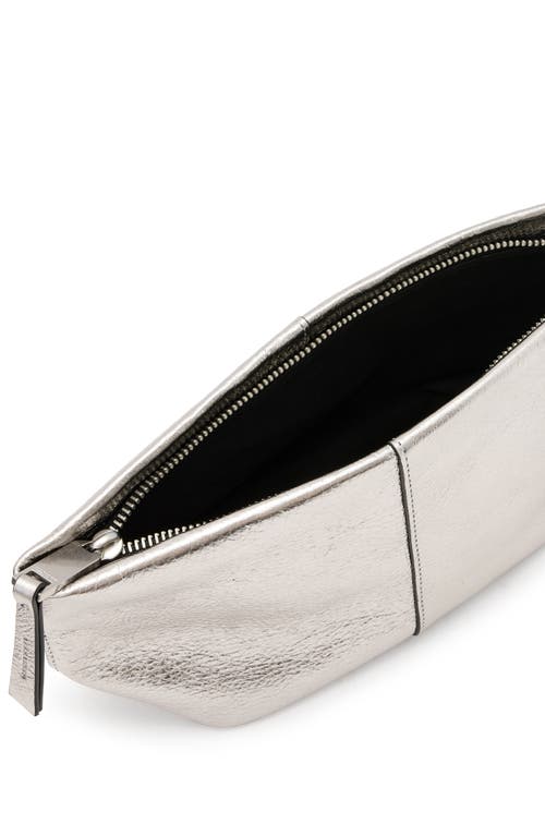 ALLSAINTS ALLSAINTS HEX GRAINED CRINKLED METALLIC LEATHER EAST/WEST POUCH 