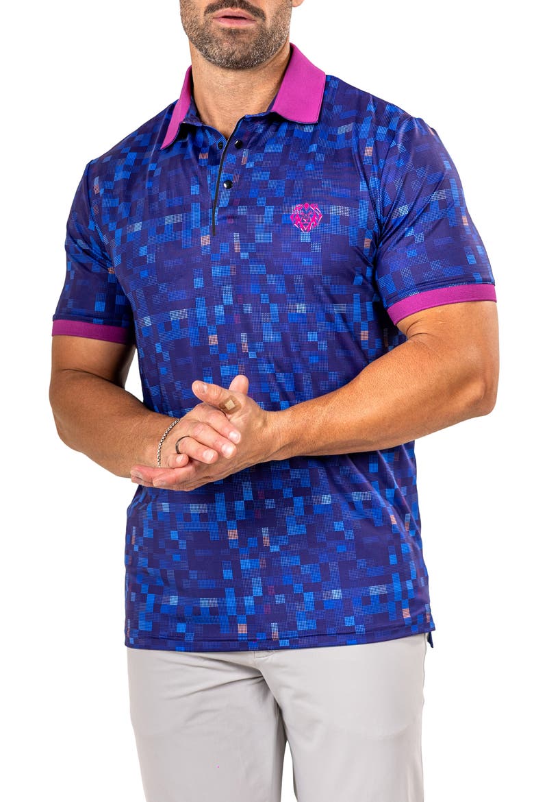 Martyr0015 Print Golf Polo, Alternate, color, BLUE