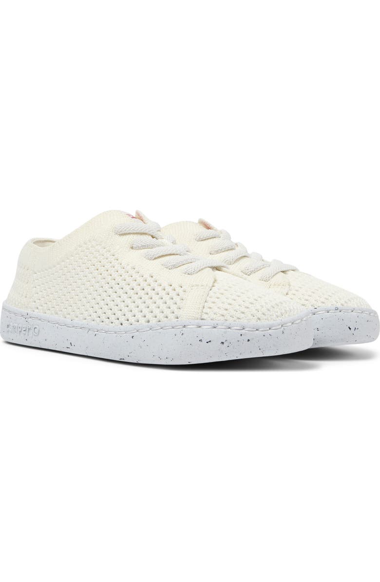 Camper Kids' Peu Knit Sneaker, Main, color, White Natural