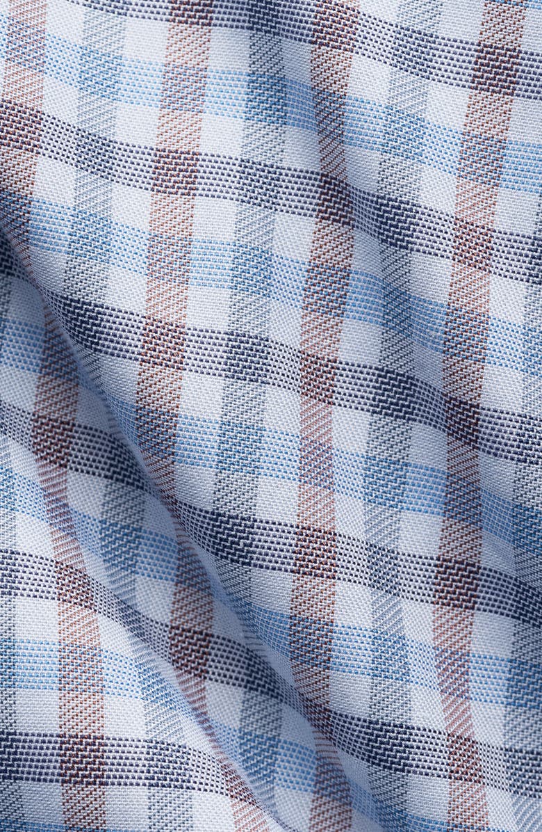 Eton Check Slim Fit Organic Cotton Dress Shirt, Alternate, color, Light Blue