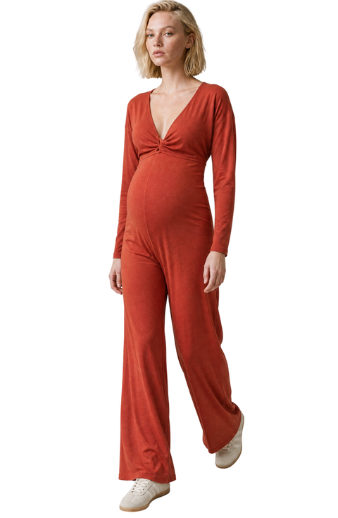 Maternity & Nursing Long Sleeve Jumpsuit Valentina