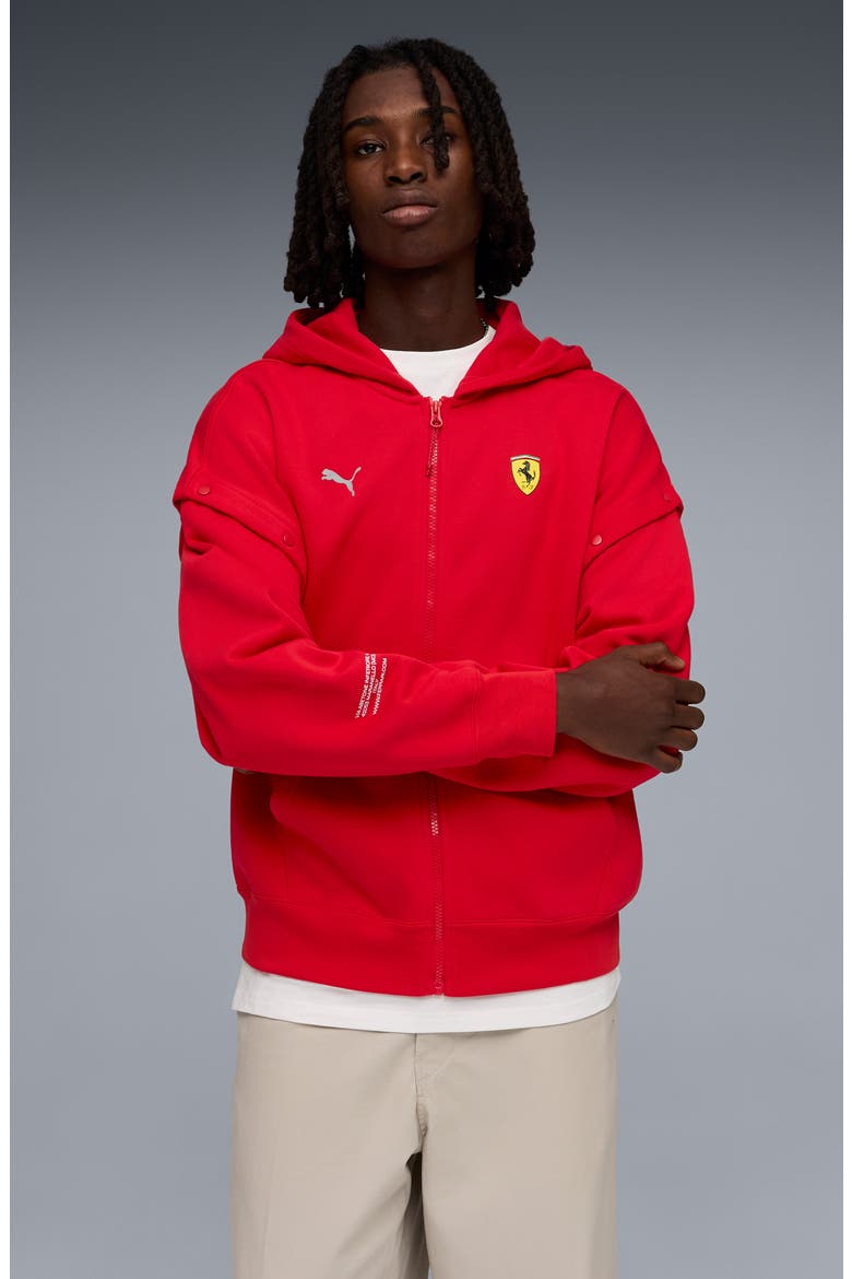 Ferrari Premium Oversize Zip Hoodie, Alternate, color, ROSSO CORSA