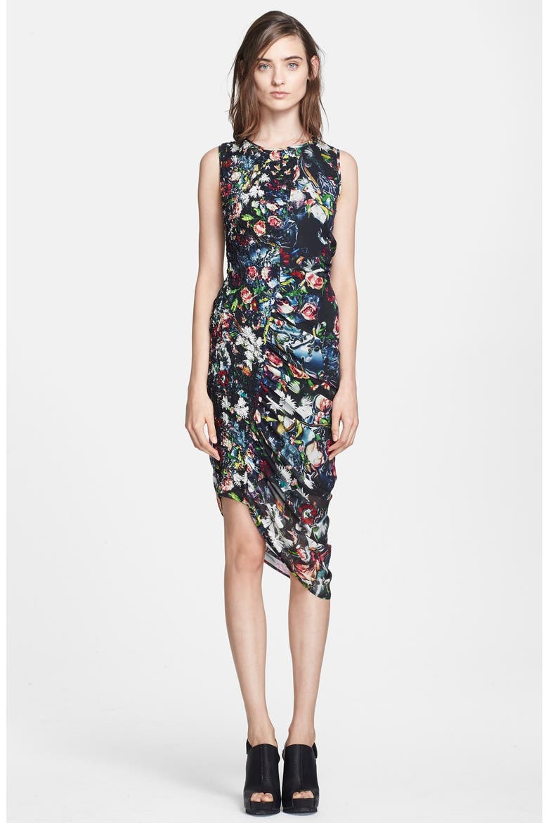 by Alexander McQueen Festival Floral Smocked Silk Dress, Main, color, FESTIVAL FLORAL