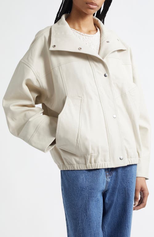 Rohe Reinvented Leather Jacket In Chalk