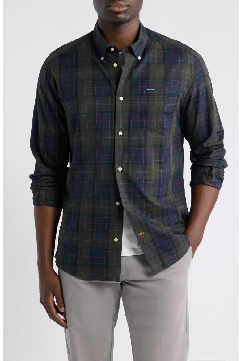 Wetheram Tailored Fit Button-Down Shirt, Main, color, SHADOW CLASSIC TARTAN