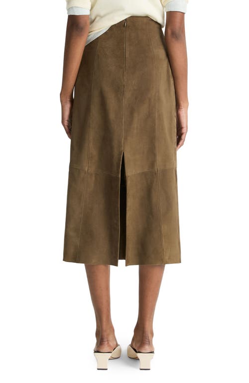 Shop Vince Slim Suede Skirt In 396hzv-hazel Vine