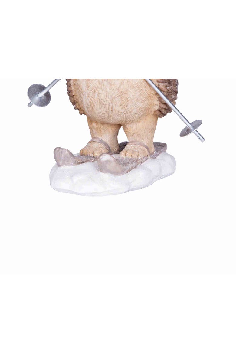 Skiing Hedgehog Figurine, Alternate, color, Brown