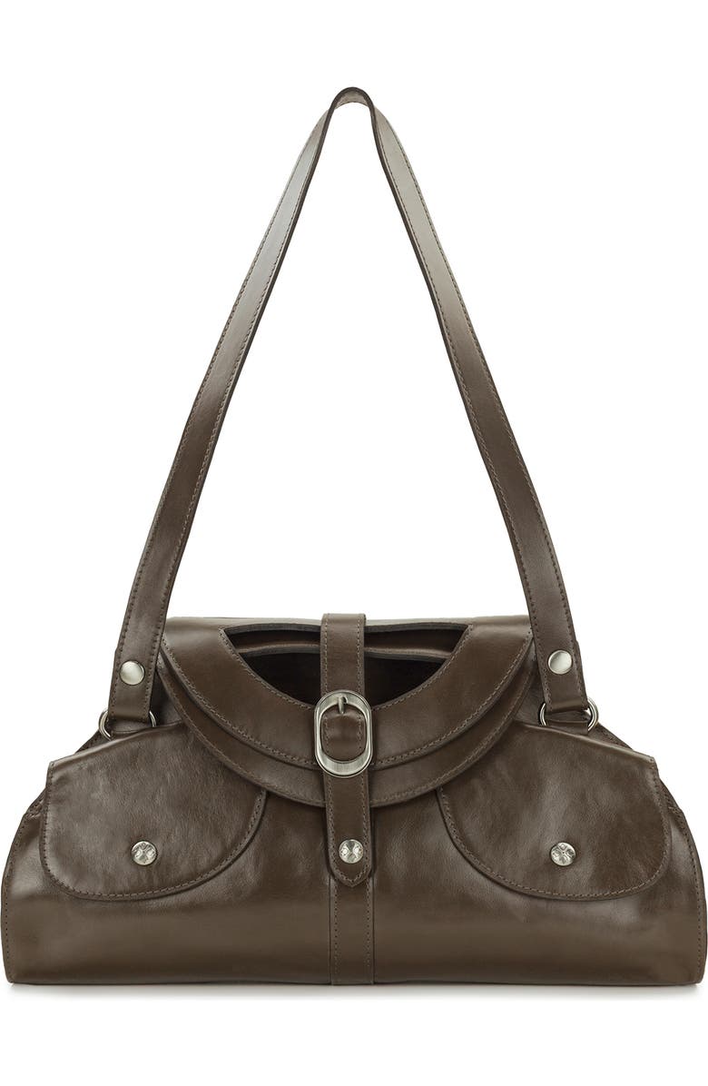 Patricia Nash Milania Leather Top Handle Bag, Alternate, color, Mushroom