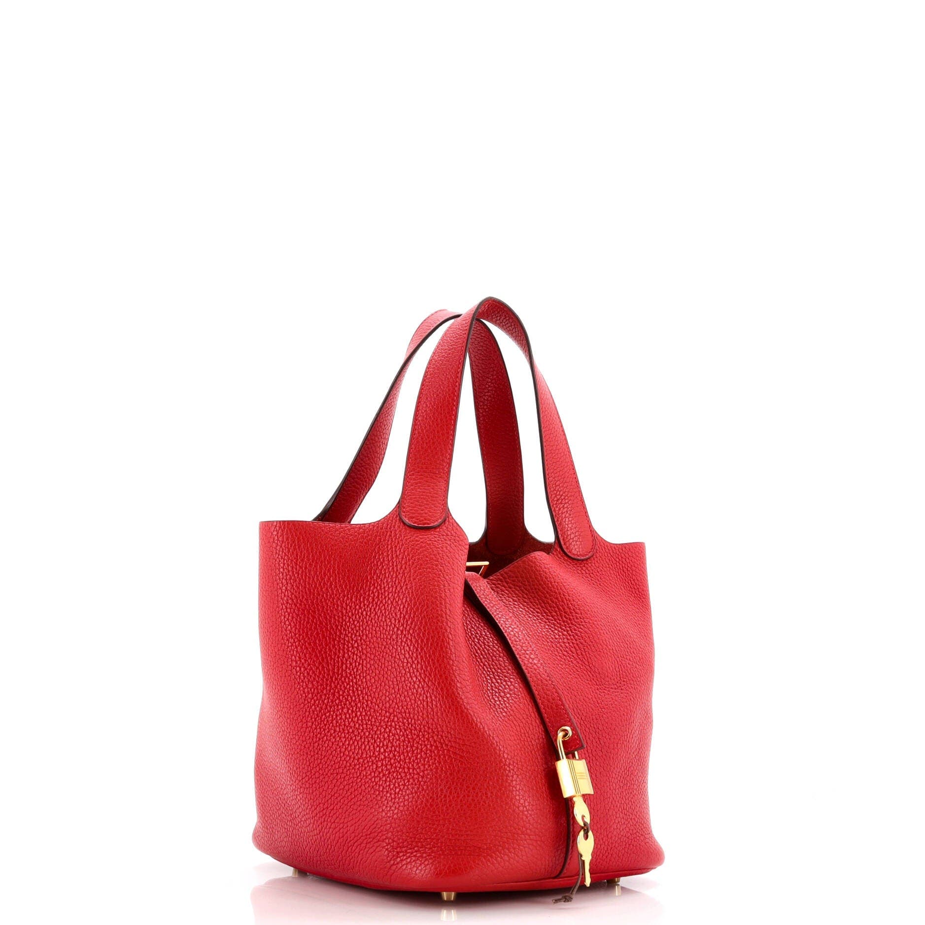 Pre-Owned Hermes Picotin Lock Bag Clemence MM, Alternate, color, Rouge Vif