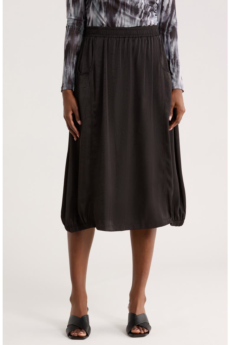 Pocket Pull-On Skirt, Main, color, BLACK