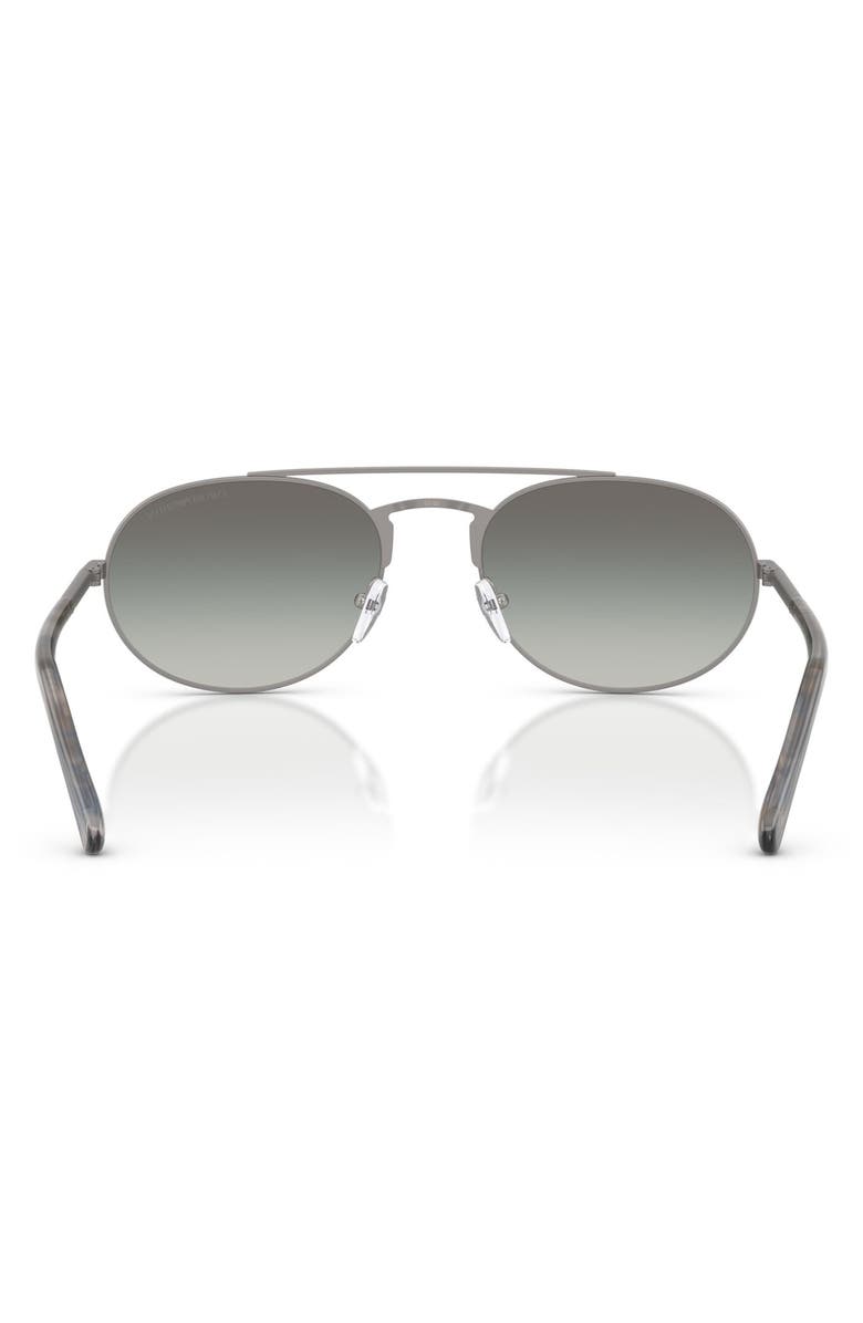 Emporio Armani 57mm Gradient Pilot Sunglasses, Alternate, color, Matte Gunmetal / Gradient Grey