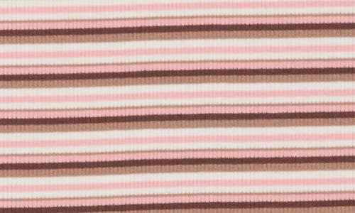 Madden Girl Stripe Scoop Neck Ribbed Tank In Brown
