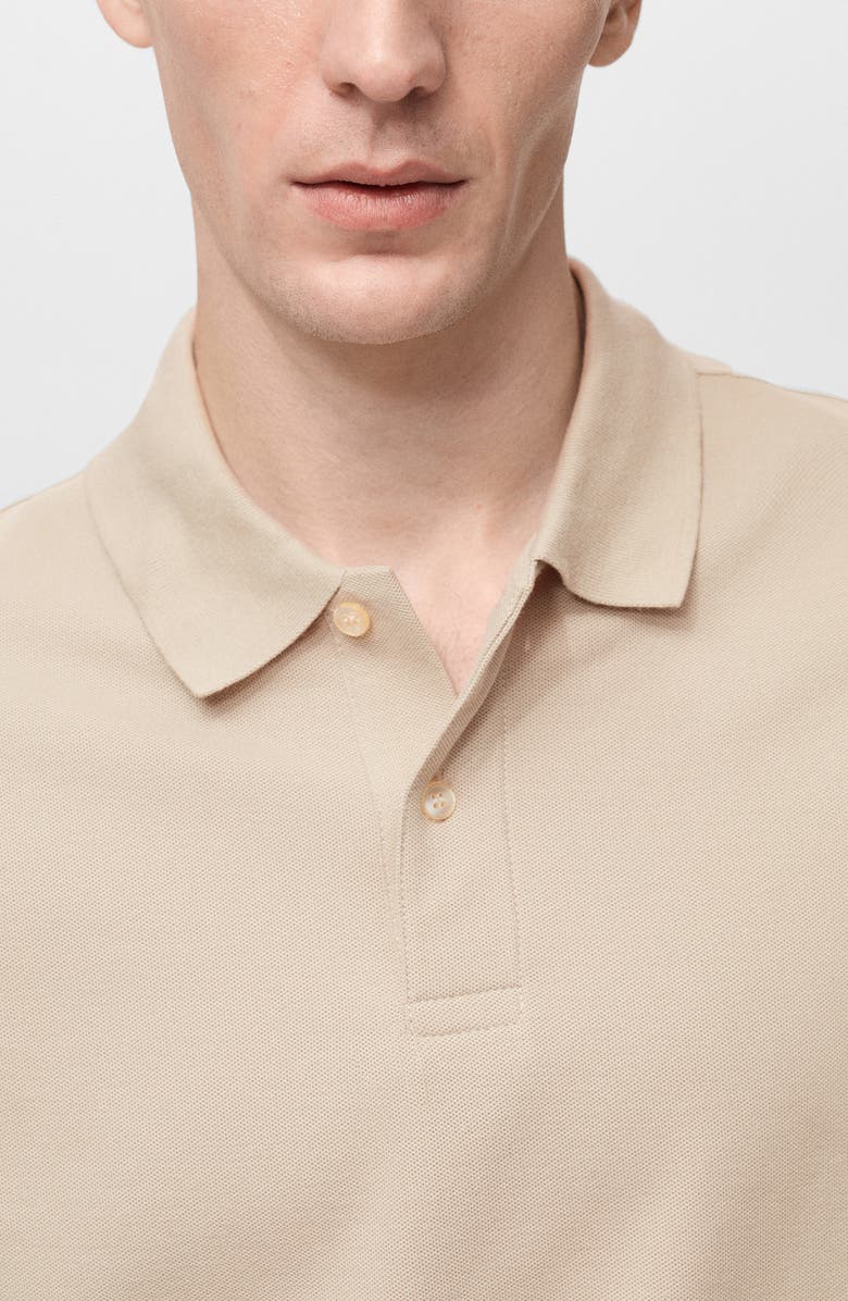 MANGO Regular Fit Cotton Piqué Polo, Alternate, color, Ecru
