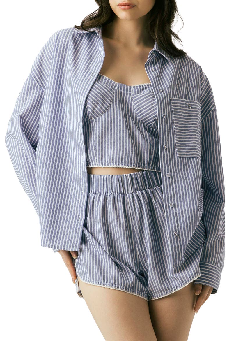 Stripe Button-Up Shirt, Main, color, SAILING SQUAD