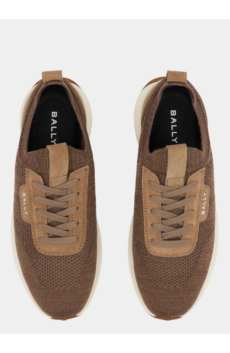 Bally Outline Sneaker in Leather Lined with Lambsfur, Alternate, color, Brown