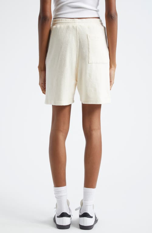 Sporty And Rich Womens Cream Eden Logo Text-embroidered Terry-cotton Shorts In Cream