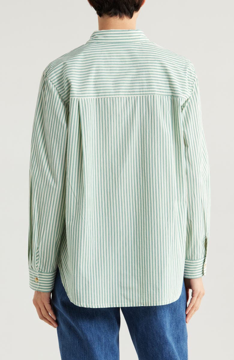 Marine Layer Abbey Stripe Cotton Poplin Button-Up Shirt, Alternate, color, 