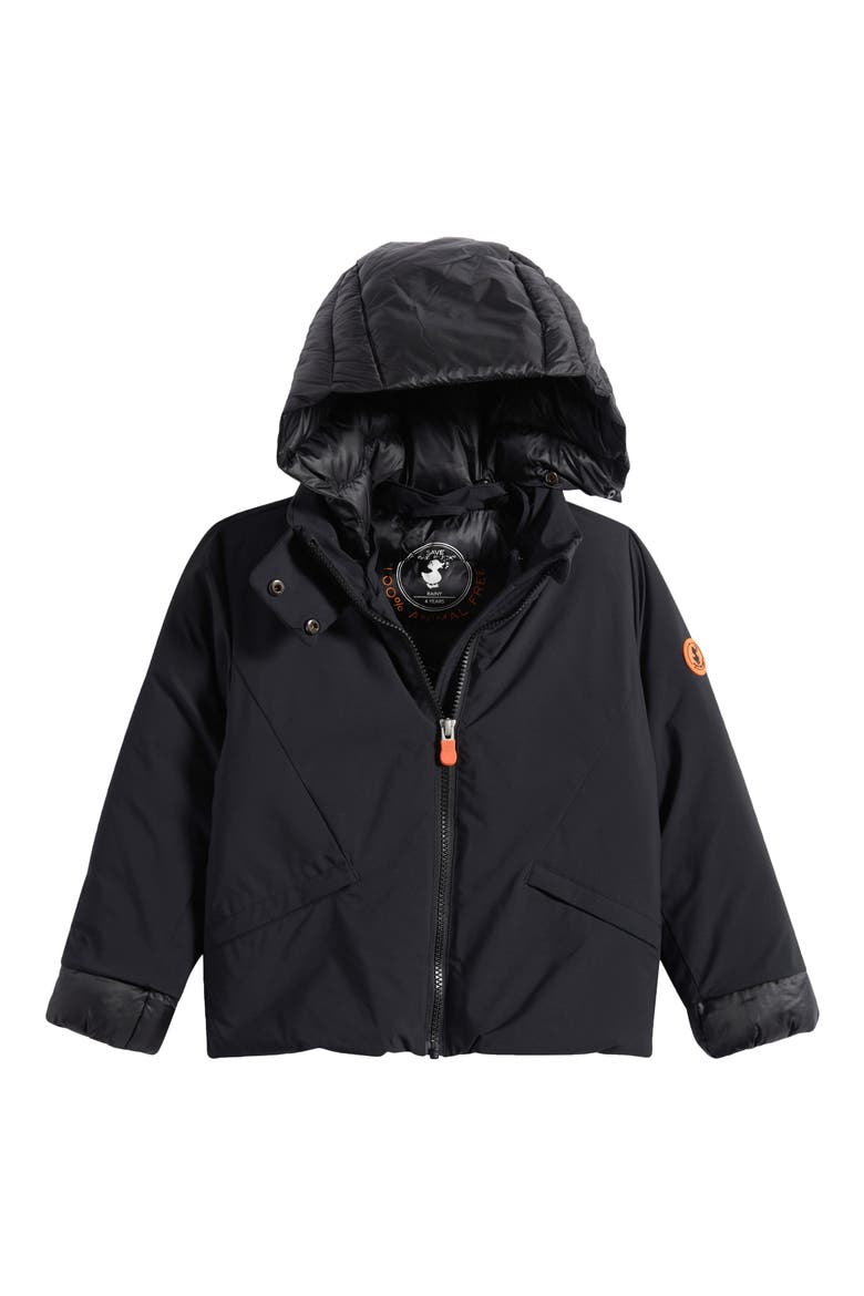Kids' Liri Hooded Jacket, Alternate, color, BLACK