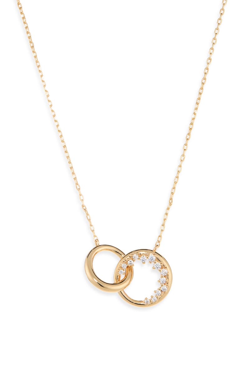 Orbit Cubic Zirconia Pendant Necklace, Main, color, GOLD
