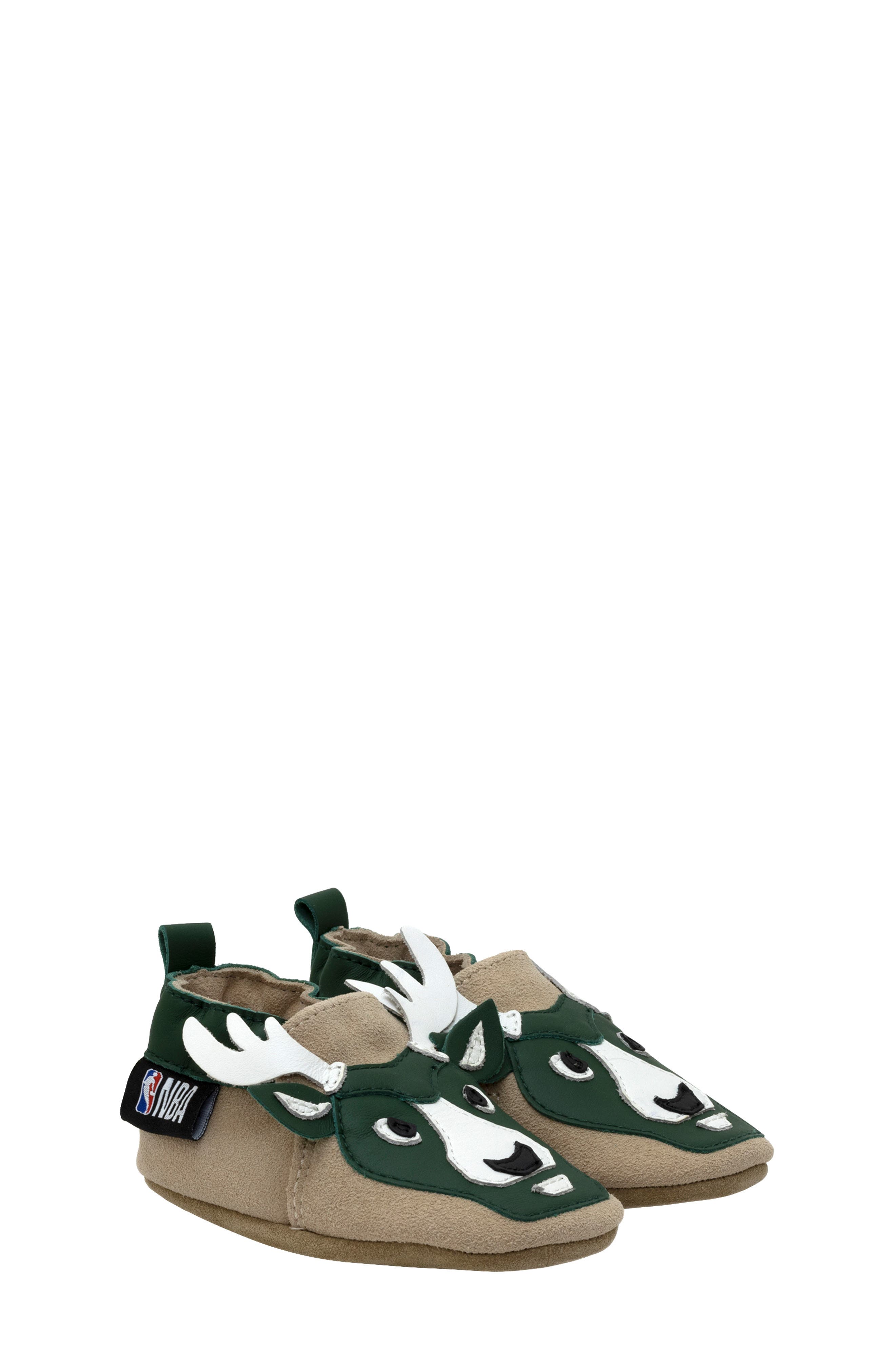 Robeez<sup>®</sup> Milwaukee Bucks Crib Shoe, Main, color, 