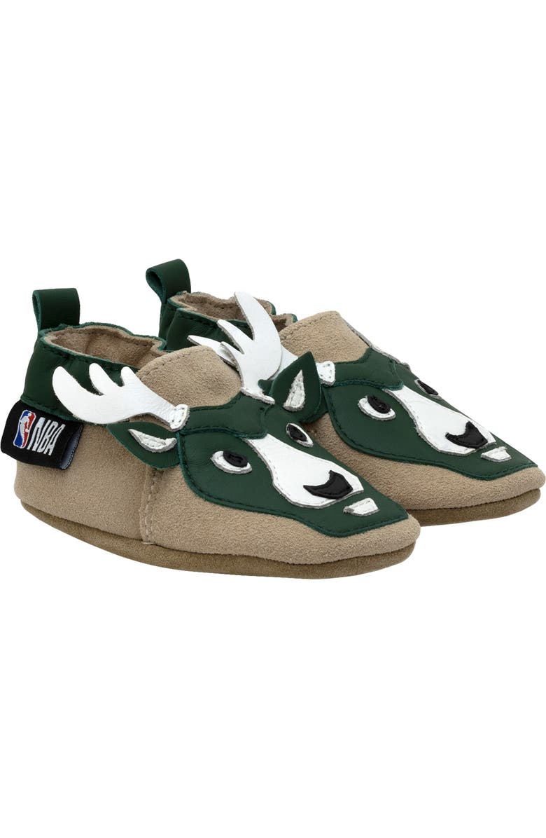Robeez<sup>®</sup> Milwaukee Bucks Crib Shoe, Main, color,