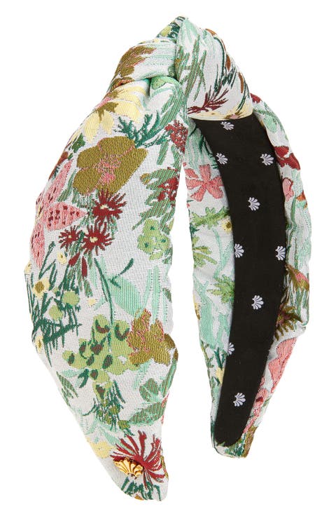 Knotted Floral Brocade Headband