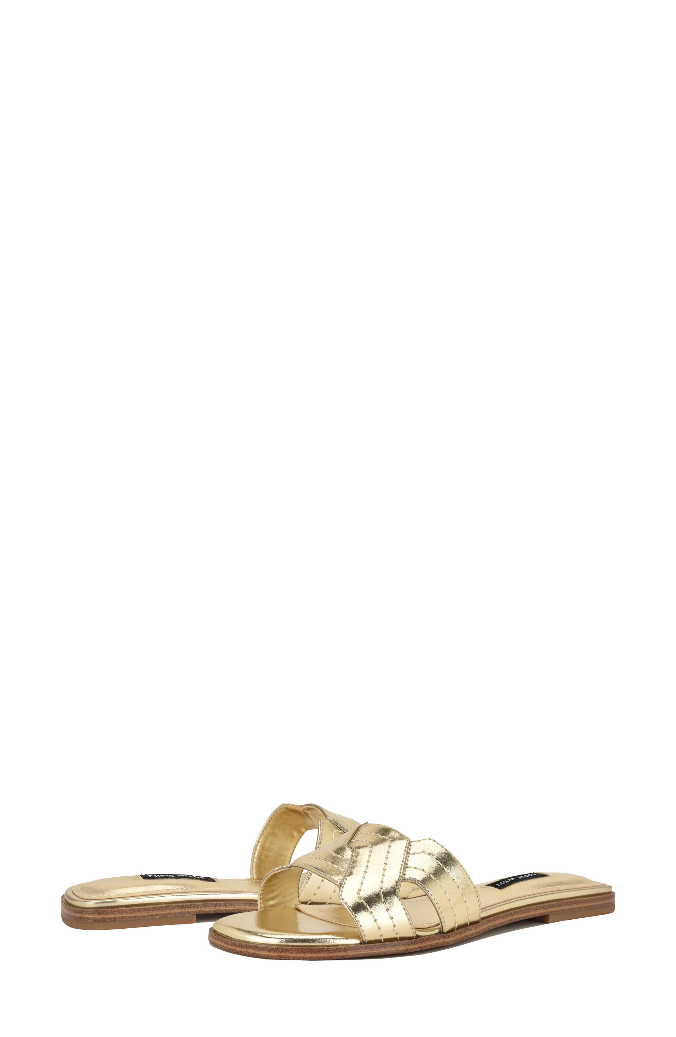 Gammy Slide Sandal, Alternate, color, GOLD