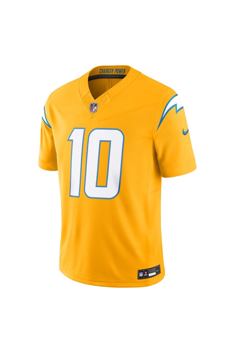 Men's Nike Justin Herbert Gold Los Angeles Chargers Alternate Charger Power Vapor F.U.S.E. Limited Jersey, Alternate, color, Gold