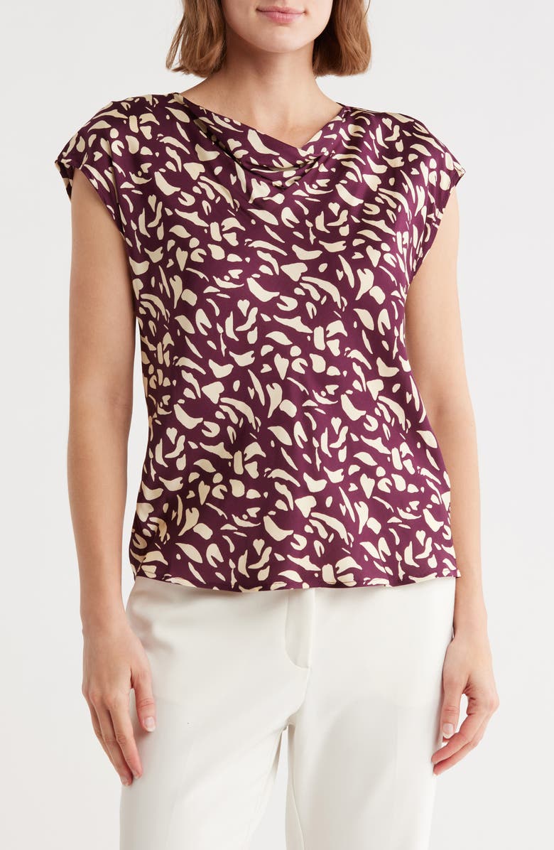 JASON WU Cowl Neck Top, Main, color, Burgundy Print