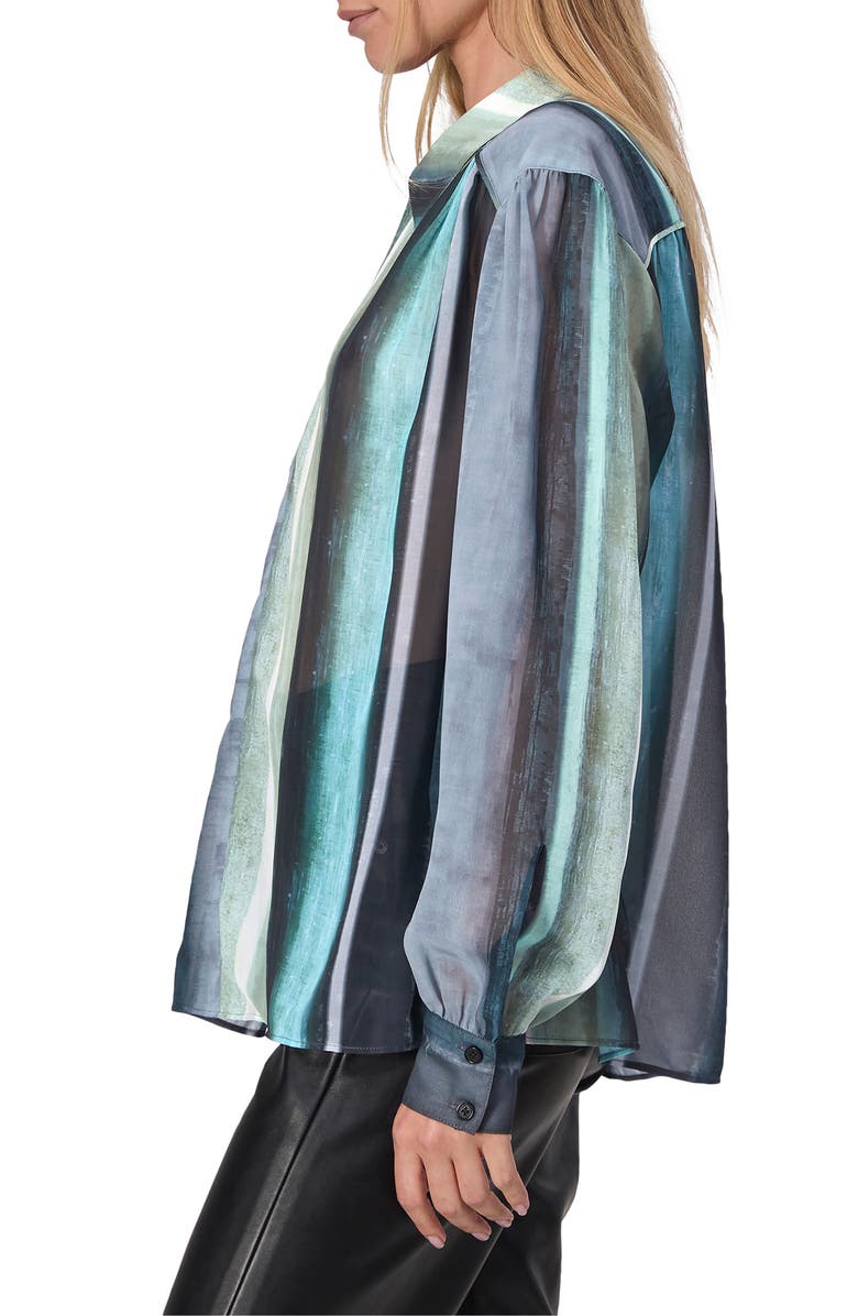 rag & bone Emmy Stripe Button-Up Shirt, Alternate, color, Grey Blue Stripe