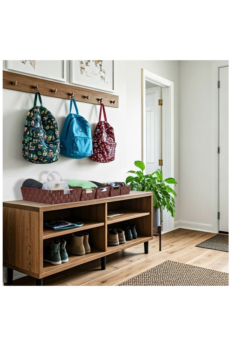 9-Piece Woven Storage Basket Set, Alternate, color, CHOCOLATE