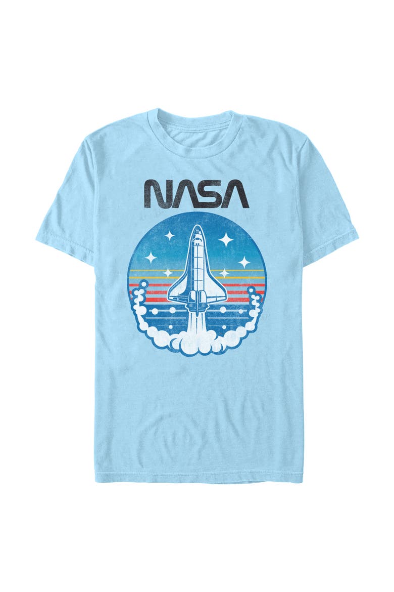 Men's NASA Space Shuttle Badge  Graphic T-Shirt, Main, color, Light Blue