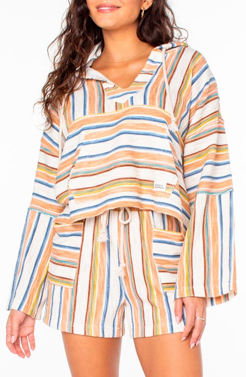Rich Coast Stripe Crop Hoodie